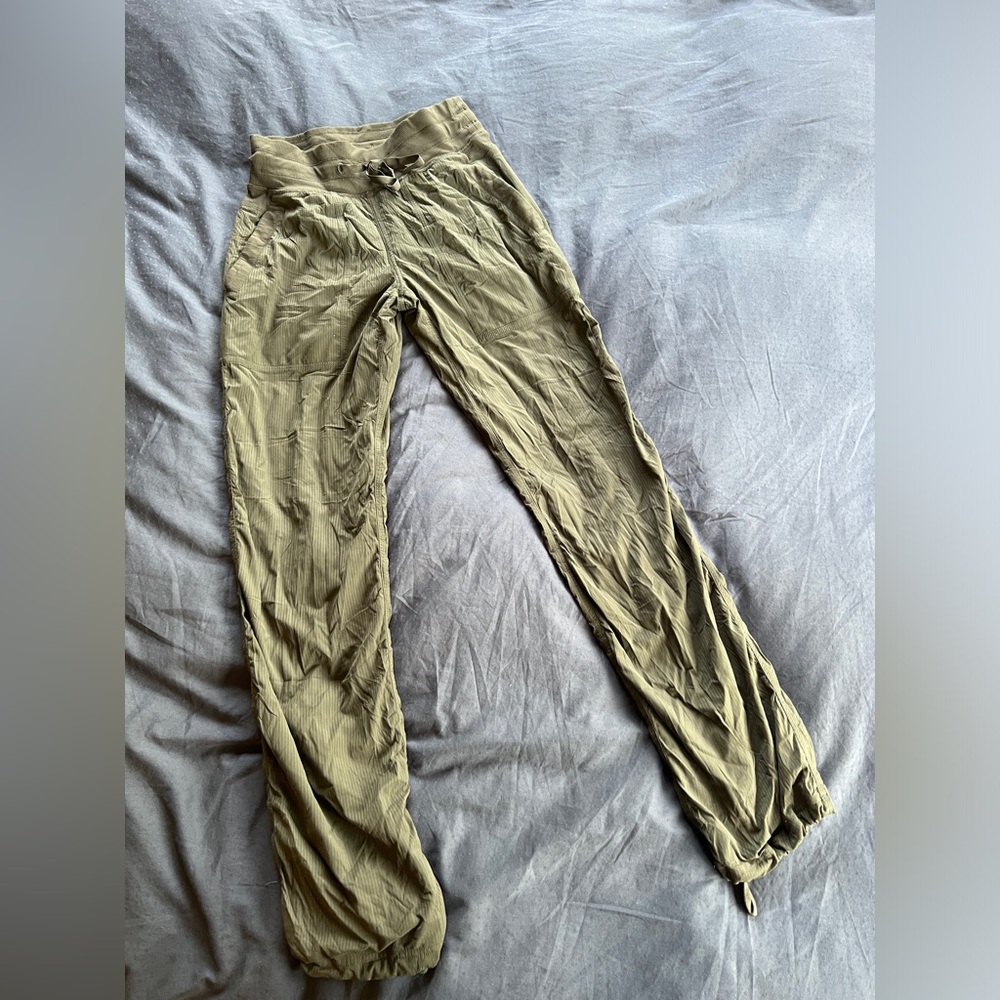 [SOLD] - Lululemon Lined Dance Studio Pants, Size 2, Green